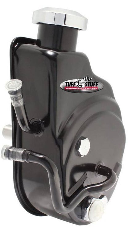 Saginaw Power Steering Pump GM Light Truck w/Hydro-Boost Power Brakes - Press-Fit Shaft - Stealth Black