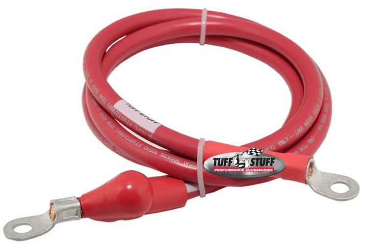 754448 Heavy-Duty Charge Wire w/Boot 4-Gauge Red [48 in. Long]