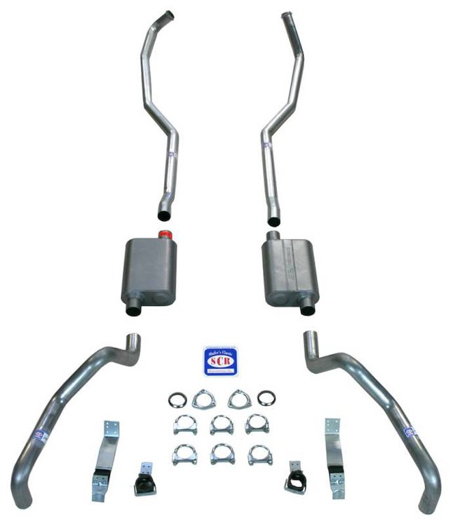 23004S 1967-1969 Camaro 2-1/2 in. Exhaust System w/ Quickflow Mufflers, 304 Stainless Steel
