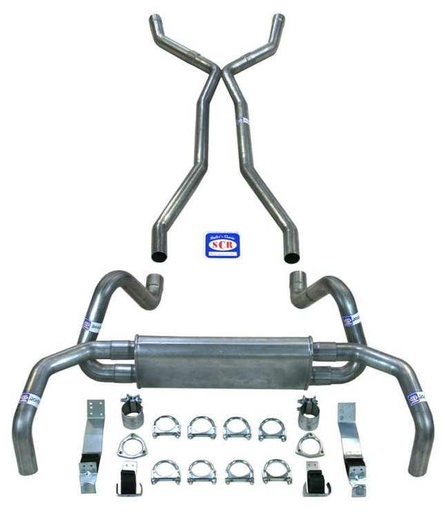 23019S 1967-1969 Camaro X-Style 2-1/2 in. Exhaust System w/ Small Block w/ Long Style Headers, 304 Stainless Steel