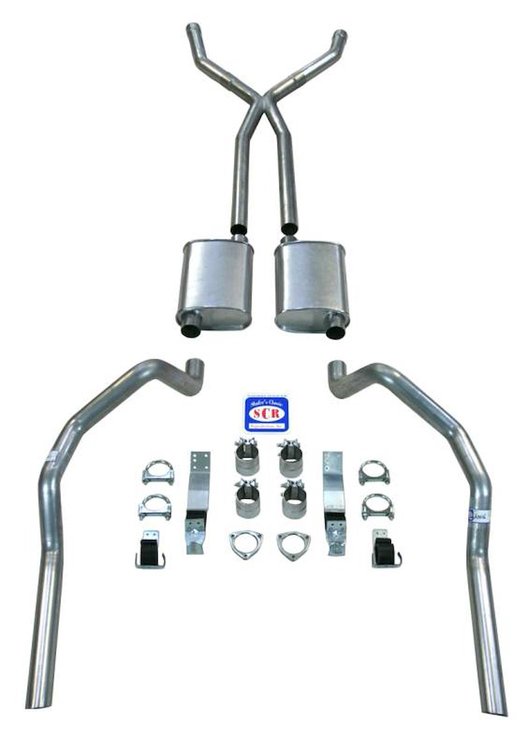 23031 1967-1969 Camaro X-Style 2-1/2 in. Exhaust System w/ Small Block Long Style Headers