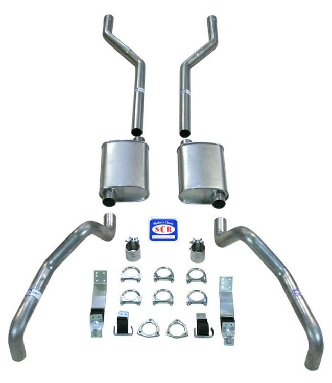 23032S 1967-1969 Camaro 2-1/2 in. Exhaust System w/ Small Block w/ Long Style Headers, 304 Stainless Steel