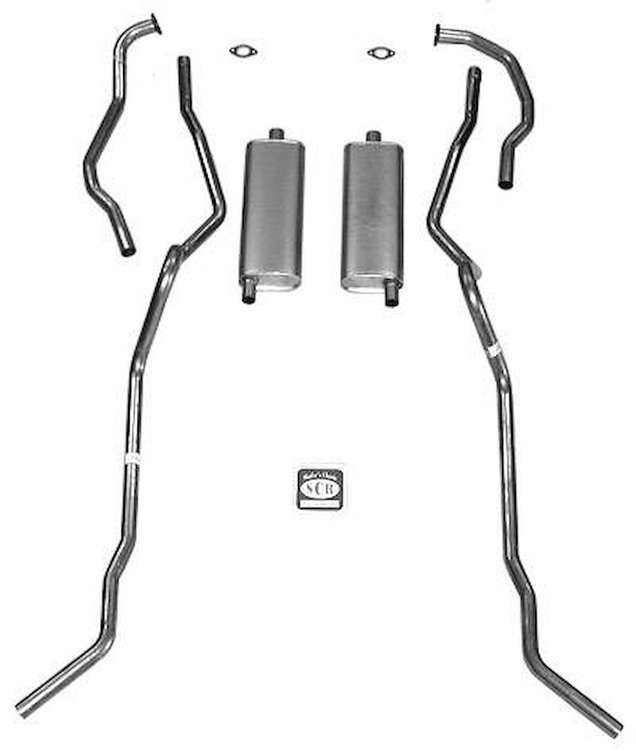 63017S-M 1956 Chevrolet Full-Size Exhaust System, 304 Stainless Steel, Modified