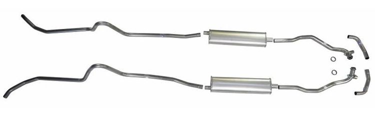 63024S 1957 Chevrolet Full-Size 8-cyl All Dual Exhaust System, 304 Stainless Steel