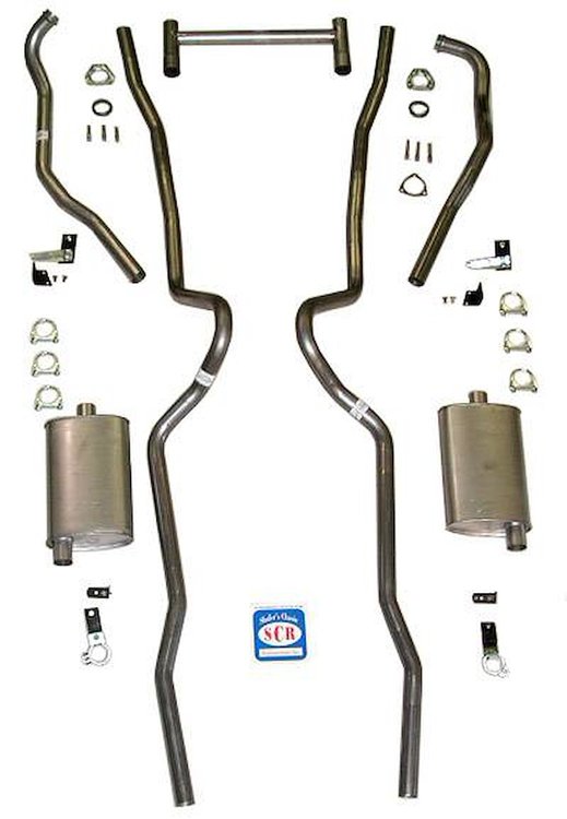 63027S-P 1955-1957 Chevrolet Full-Size Exhaust System, Stainless Steel