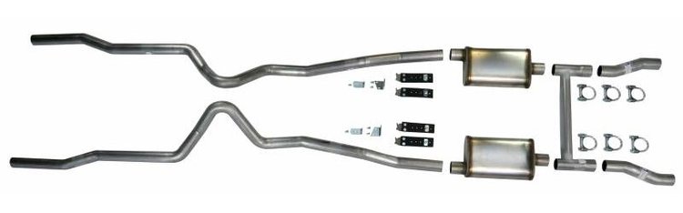 63030 1955-1957 Chevrolet Full-Size 2-1/2 in. Dual Turbo Exhaust System