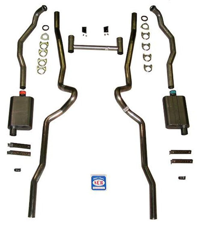 63037-R Dual Turbo Exhaust System, 1955-1957 Chevrolet Full-Size, 2-1/2 in.