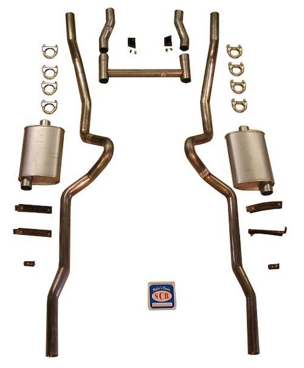 63038S-R 1955-1957 Chevrolet Full-Size 2-1/2 in. Dual Turbo Exhaust System, Stainless Steel