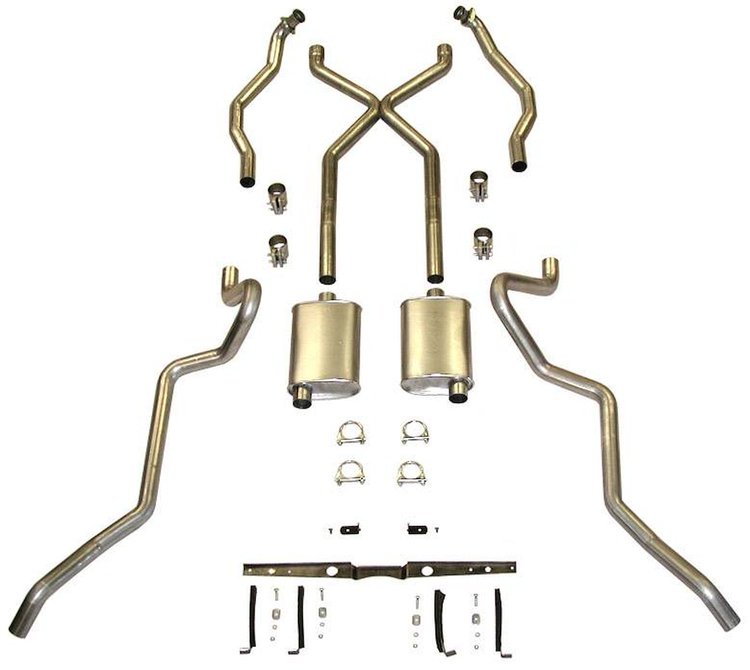 63084S-P 1955-1957 Chevrolet Full-Size Exhaust System, Stainless Steel