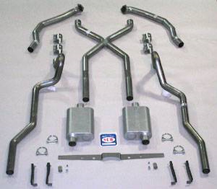 63090S 1955-57 Chevrolet Full-Size X Exhaust System, 304 Stainless Steel