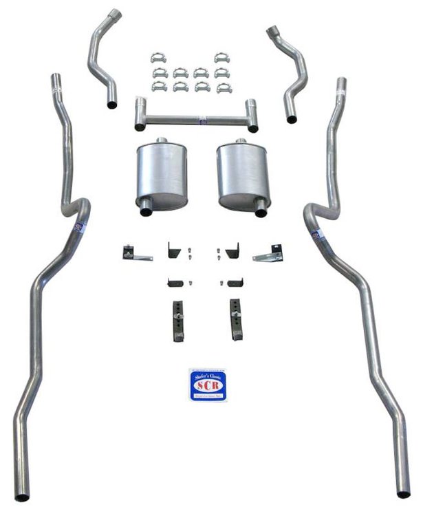 63093-R Dual Turbo Exhaust System, 1955-1957 Chevrolet Full-Size, 2 in.