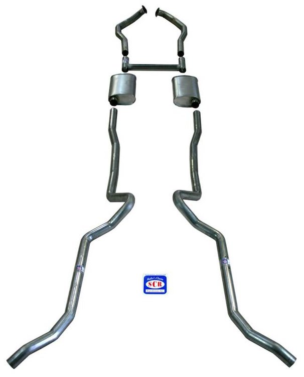 63108S 1955-1957 Chevrolet Full-Size 2-1/2 in. Dual Turbo S&erson Cast Iron Manifolds Exhaust System, 304 Stainless Steel