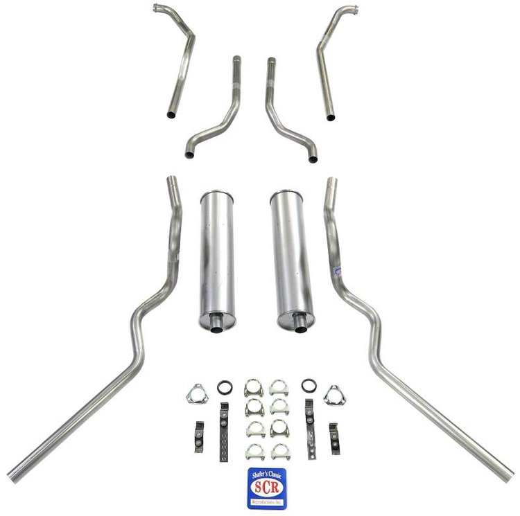 63401-S 1963-1966 Chevrolet C10 Truck Exhaust System, Stainless Steel