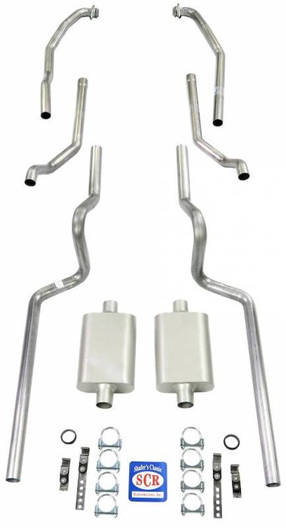 63406-S 1963-1966 Chevrolet C10 Truck Exhaust System, Stainless Steel