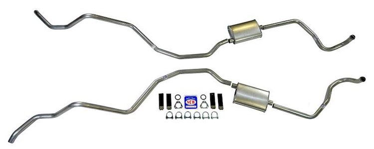 73016 2 in. Dual Turbo Exhaust System for 1960-1964 Full Size Chevy