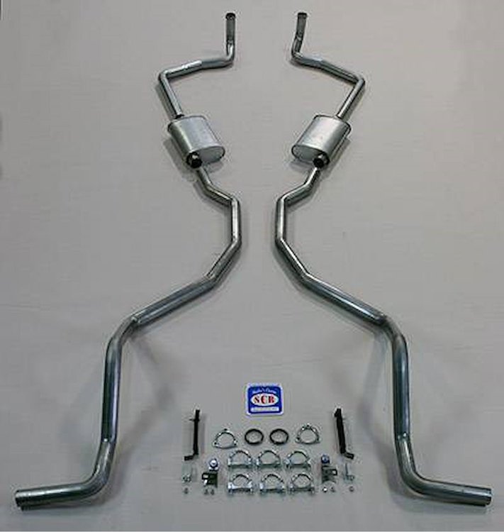 73074S 1959 El Camino & SW exc. 9-Pass 348 Dual Exhaust System w/ 2-1/2 in. Exhaust Pipes/Tailpipes, 304 Stainless Steel