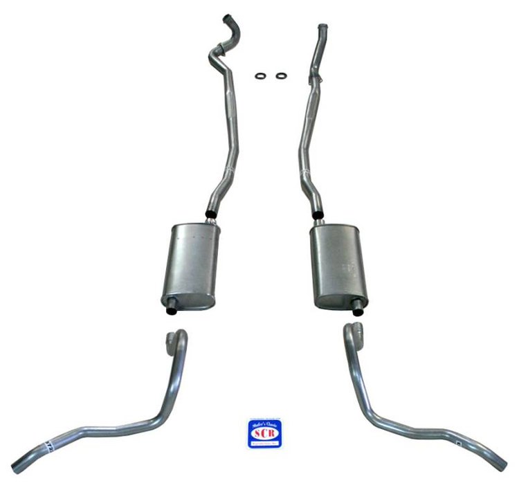 73079S 1967-69 Full-Size Chevy Exhaust System for Station Wagon w/ Big Block w/ Stock Cast Iron Manifolds, 304 Stainless Steel
