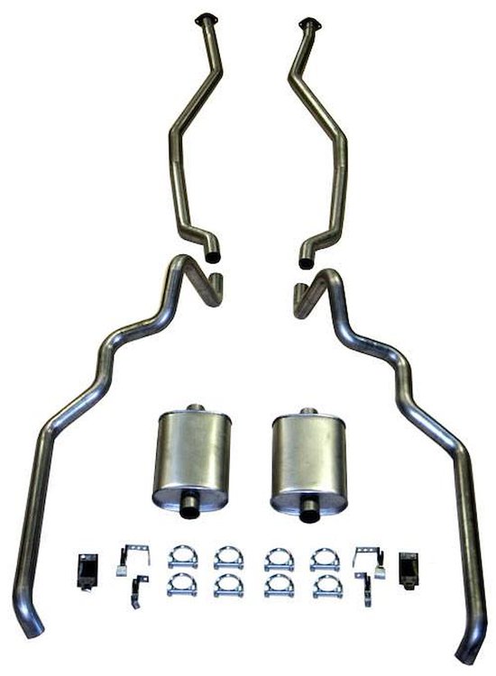 83006 1963-64 Full-Size Ford 2-1/2 in. Turbo Exhaust System exc. Convertible & Station Wagon