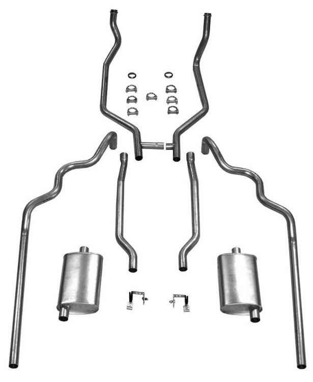 83022 1961-62 Full-Size Ford 2 in. Exhaust System 352 & 390 CID Dual Turbo