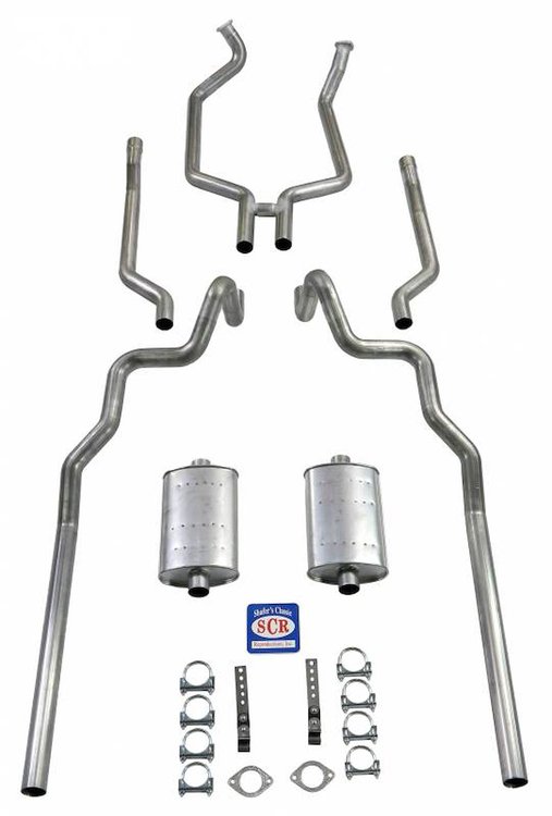 83024 1963-64 Full-Size Ford 2-1/2 in. Turbo Exhaust System exc. Convertible & Station Wagon