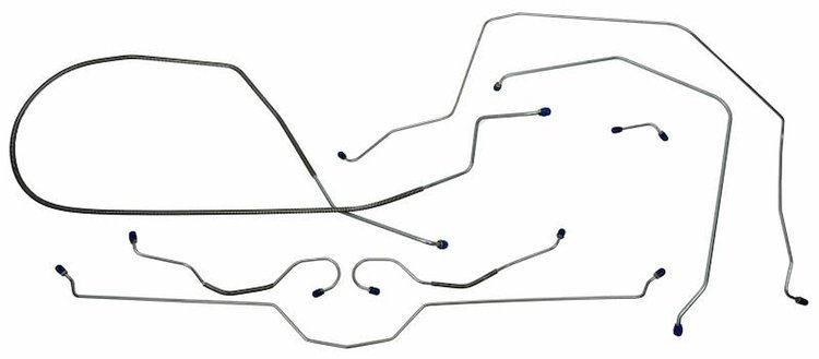 CBL906S Late 1965-1966 Chevrolet Corvette Full Brake Line Set [Stainless Steel]