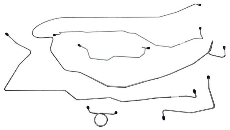 MBLK01S 1964-1965 Ford Mustang Complete Brake Line Set [Stainless Steel]