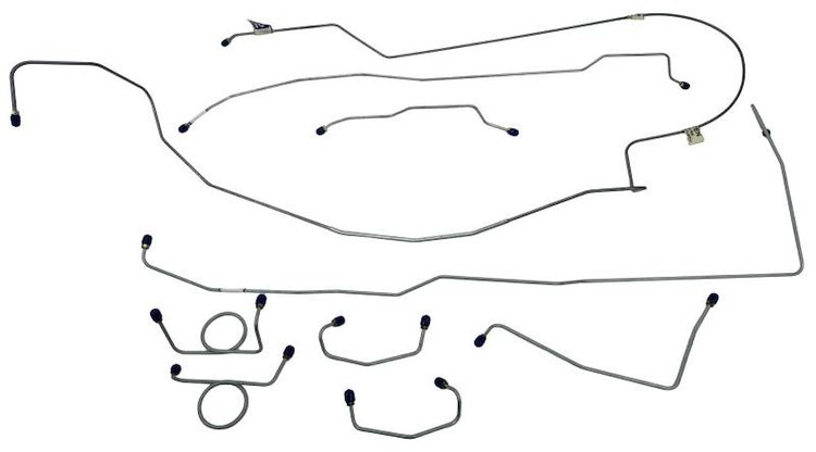 MBLK03S 1965-1966 Ford Mustang Complete Brake Line Set [Stainless Steel]