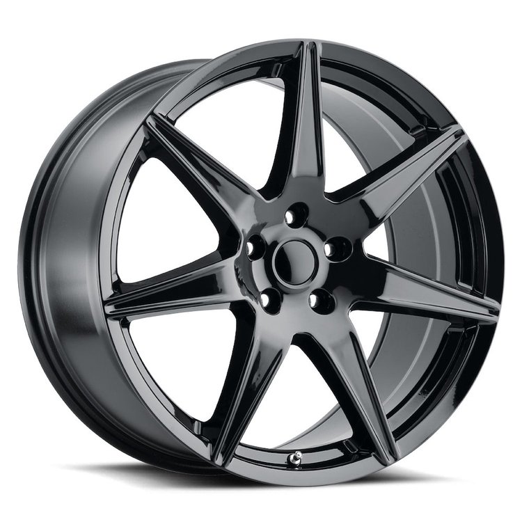 Replica GT5 990-5114-35 GB Mustang GT500 Wheel [Size: 19" x 9"] Finish: Gloss Black
