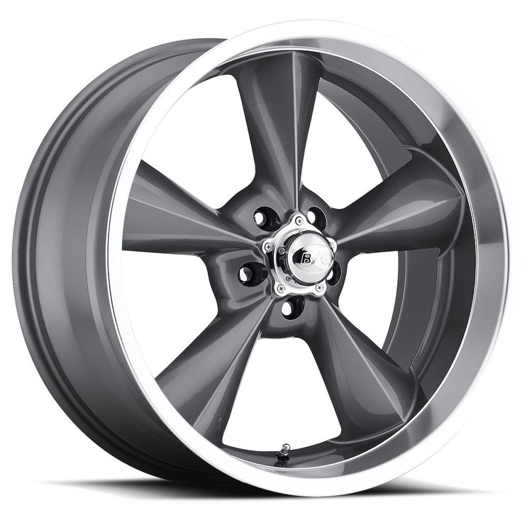 B/G Rod Works OS 780-5127-00 GML Old School Wheel [Size: 17" x 8"] Finish: Gun Metal Mach Lip