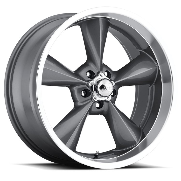 B/G Rod Works OS 795-5114-06 GML Old School Wheel [Size: 17" x 9.50"] Finish: Gun Metal Mach Lip