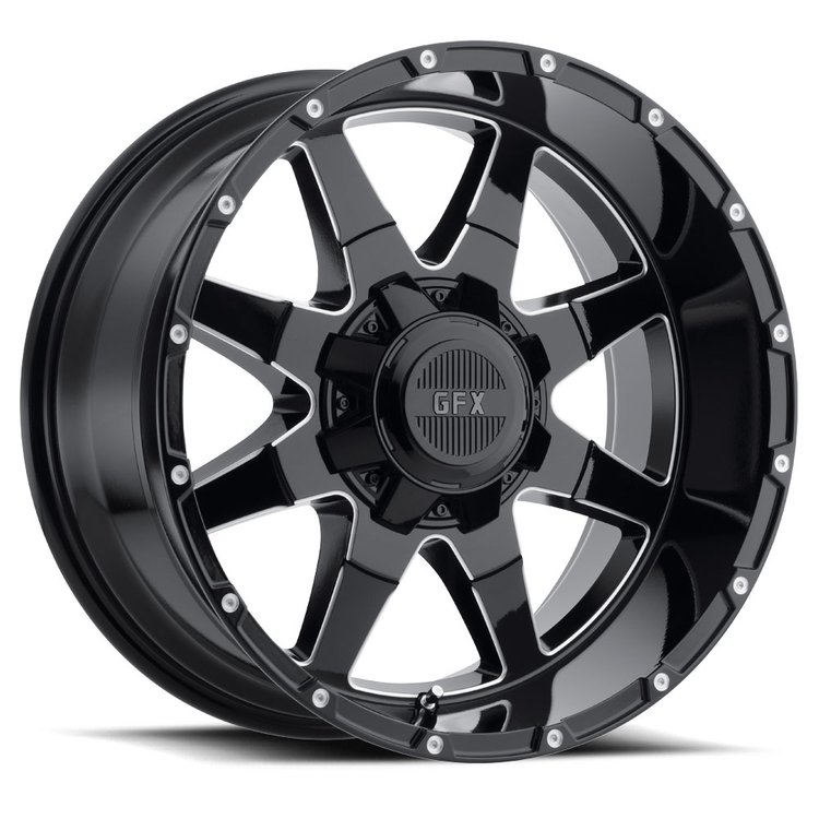 G-FX T12 890-8165-12 GBM TR-12 Wheel [Size: 18" x 9"] Finish: Gloss Black Milled