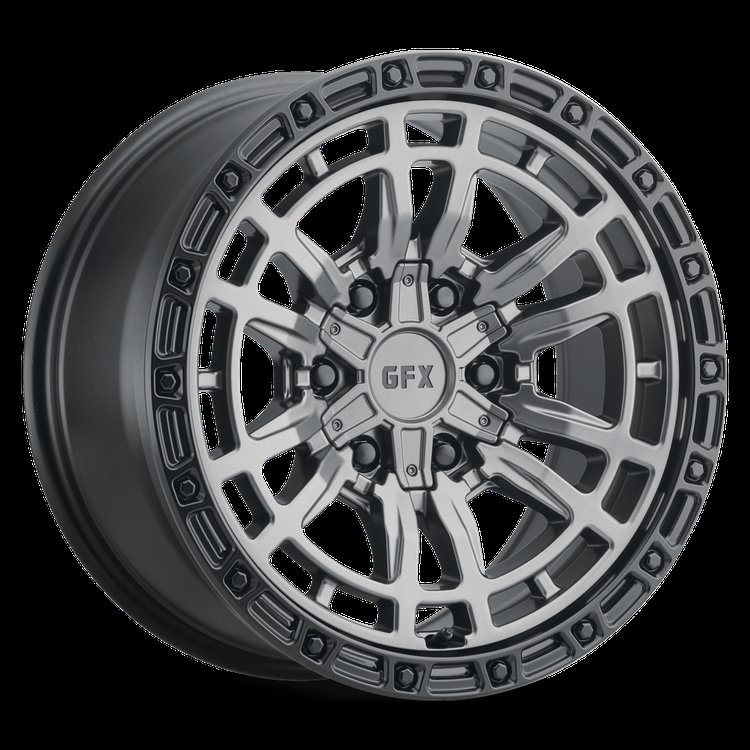 G-FX T24 890-6009-12 GRB TR-24 Wheel [Size: 18" x 9"] Finish: Matte Grey w/Matte Black Lip