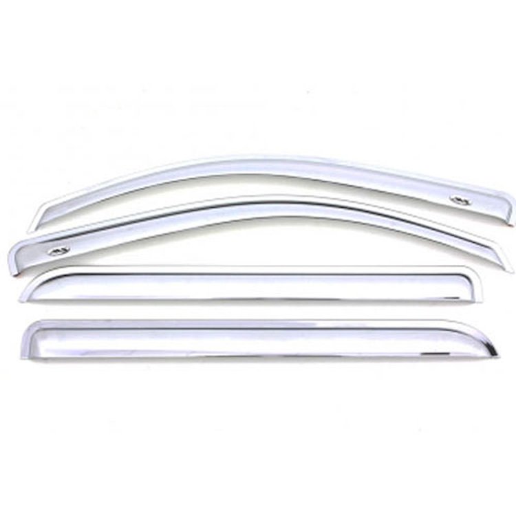 Chrome Tape-On Side Window Deflectors for 2009-2016 Nissan Rouge