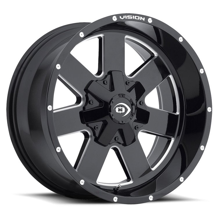 411-7936MS12 411 Series Wheel [Size: 17" x 9"] Gloss Black Milled Spoke Finish