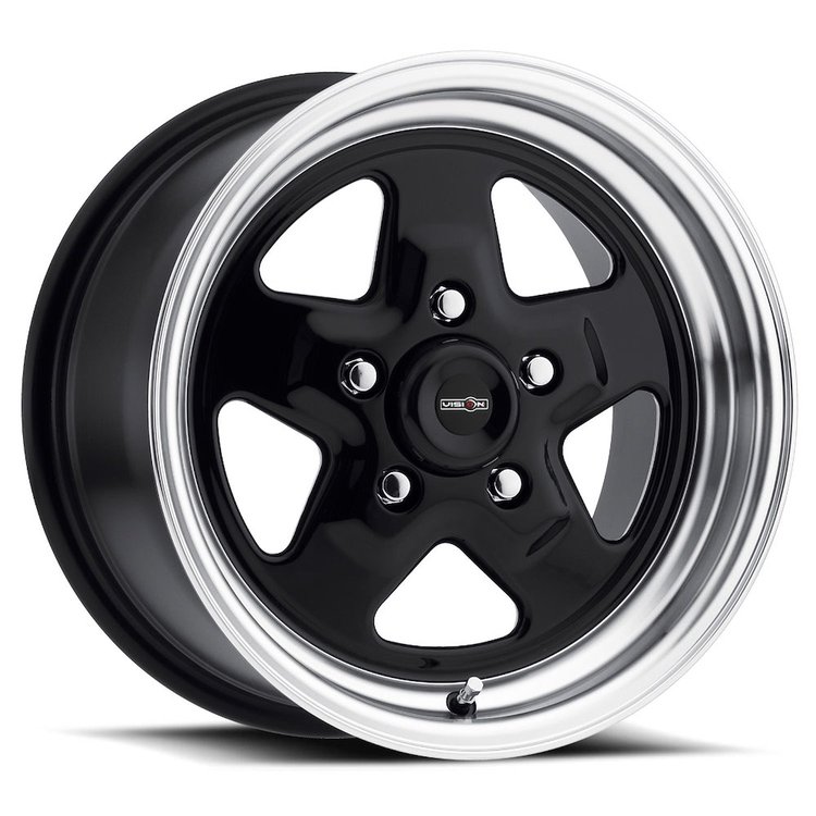 521H5765B0 521H Series Wheel [Size: 15" x 7"] Gloss Black Machined Lip Finish