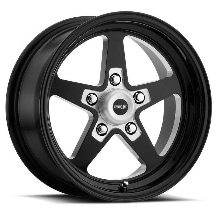 571-7490B-24 571 Series Wheel [Size: 17" x 4.5"] Gloss Black w/ Milled Center Finish