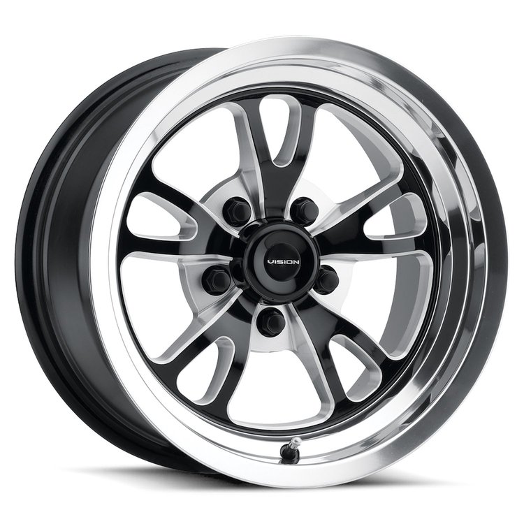 149-5465BMPL-19 149 Series Wheel [Size: 15" x 4"] Gloss Black Milled Spoke Polished Lip Finish
