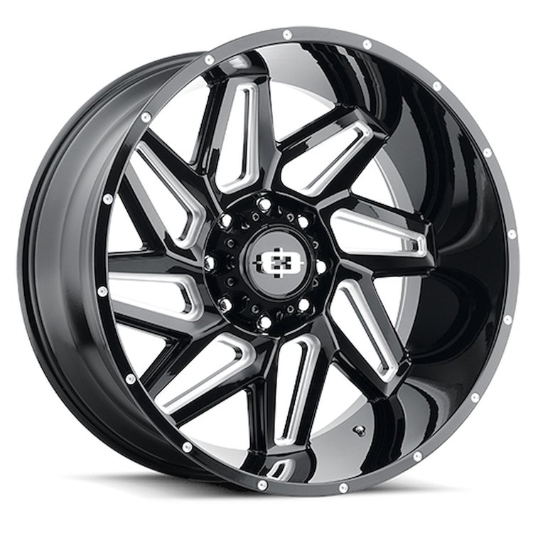 361-22081GBMS-19 361 Series Wheel [Size: 22" x 10"] Gloss Black Milled Spoke Finish