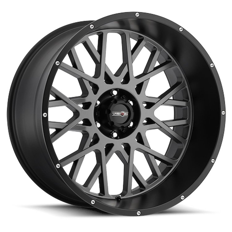 412-20081ABL-25 412 Series Wheel [Size: 20" x 10"] Anthracite w/ Satin Black Lip Finish