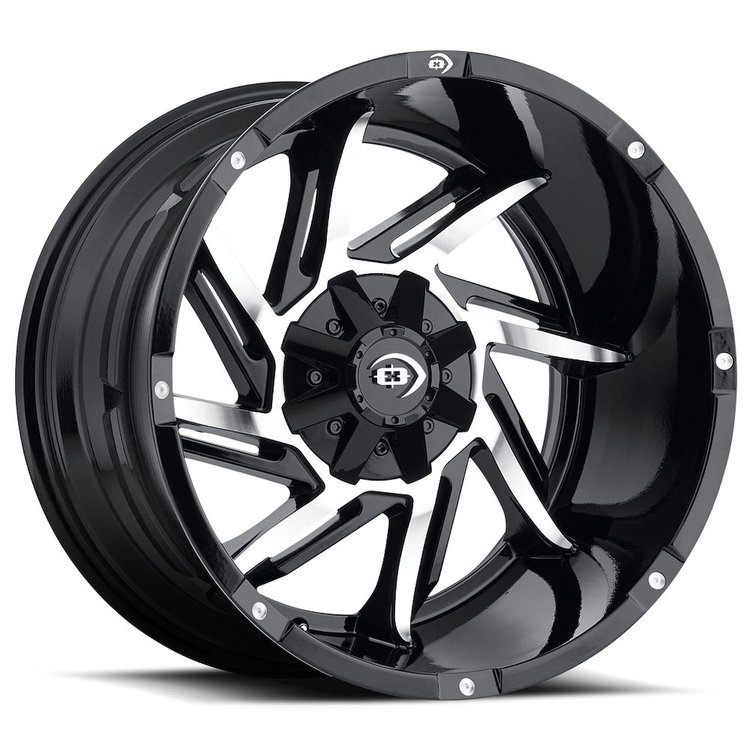 422Z20236GBMF-51 422 Series Wheel [Size: 20" x 12"] Gloss Black Machined Face Finish