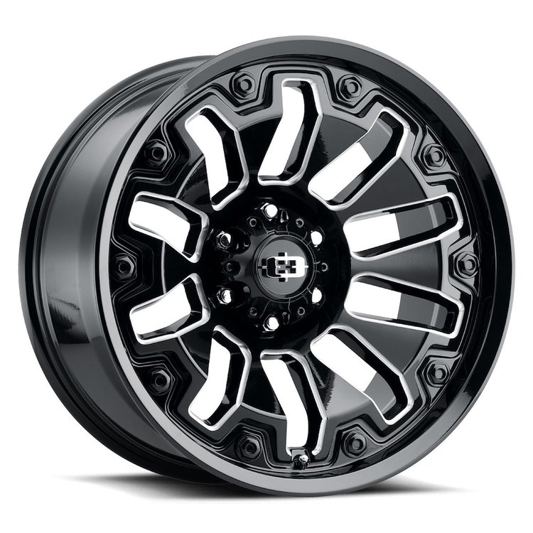 362-2985GBMSB-12 362 Series Wheel [Size: 20" x 9"] Gloss Black Milled Spoke w/ Black Bolt Inserts Finish