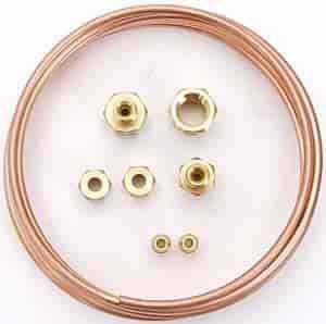 6" Copper Tubing 1/8" -27 and 1/4" -18 NPT adapters