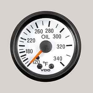 Cockpit White Oil Temperature Gauge 340° F