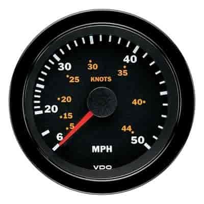 Vision Black 50MPH 3 3/8 85mm Pitot Speedomete