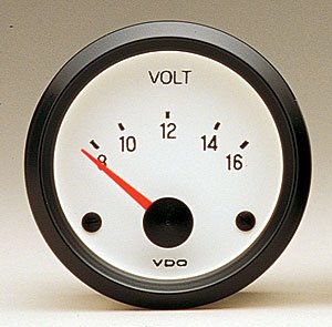 Cockpit White Voltmeter 12 volts