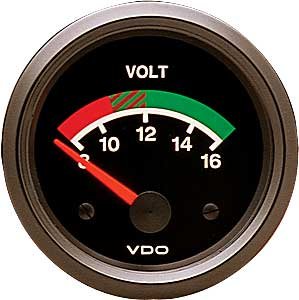 ProCockpit Voltmeter, 2-5/8" dia. 12 Volt, " Volt"