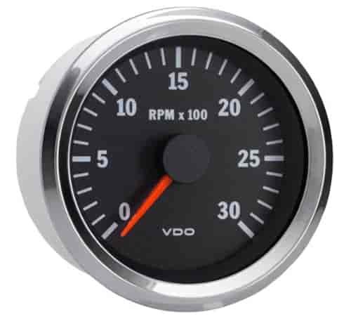 Vision Chrome 3 000 RPM 3 3/8 Tachometer 12V