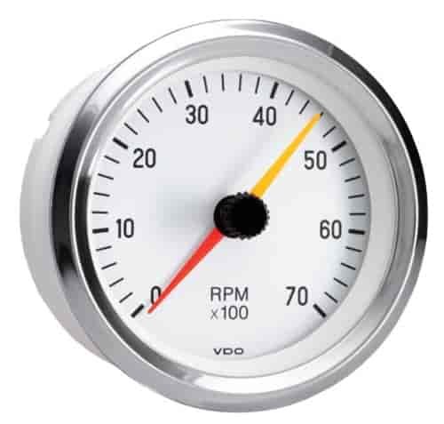 Cockpit White / Chrome 7 000 RPM 3 3/8 Tachometer
