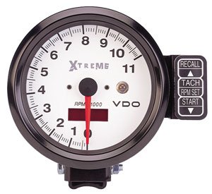 Tachometer, 11,000-RPM, White Dial Face, Pedestal Mount