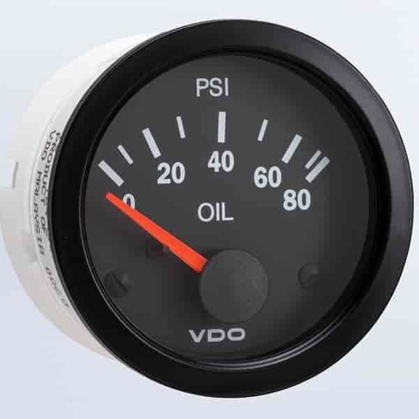 Vision Black Analog Oil Pressure Gauge